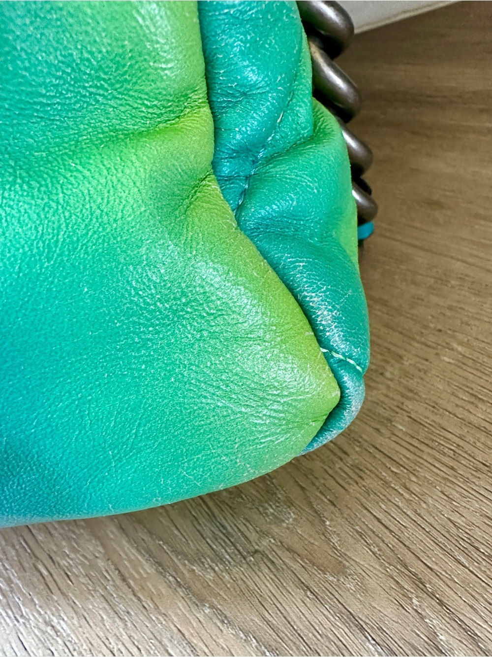 Kurt Geiger Kensington Rainbow Quilted Shoulder Bag Metallic Jeweled Bird Clasp - Picture 11 of 16